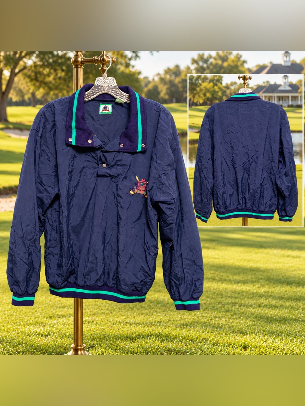 Vintage IZOD Men’s Pullover Golf Jacket Navy Size Small